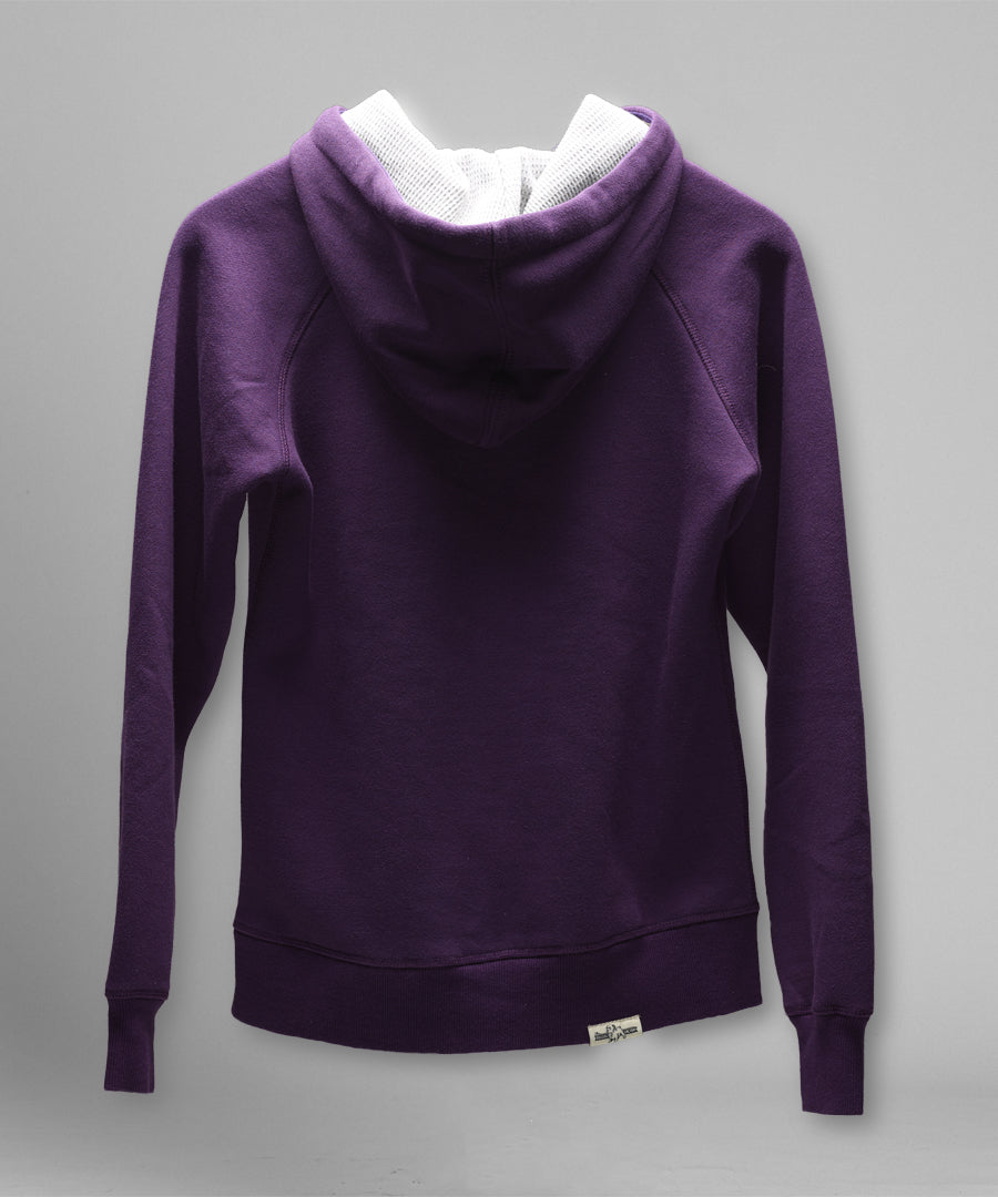 Purple hoodie on a gray background