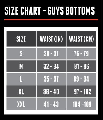 Size Chart - Guys Bottoms